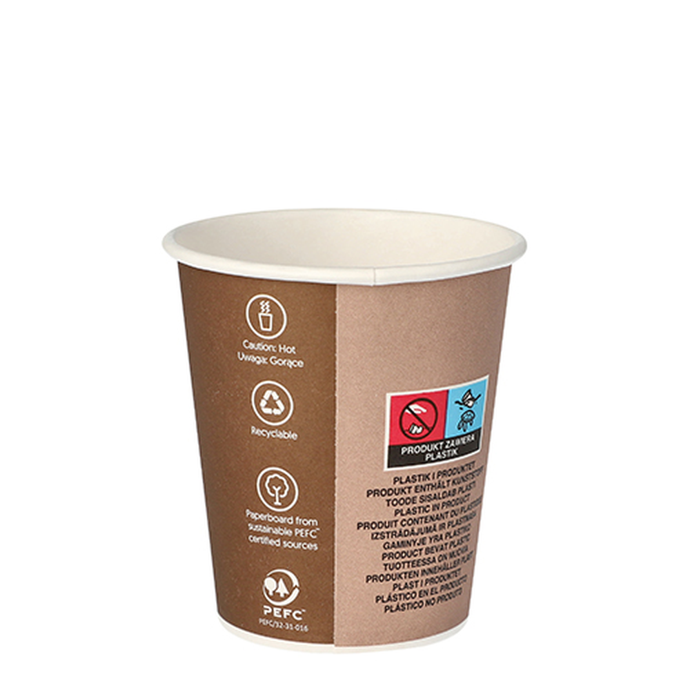 Papstar Trinkbecher, Pappe "To Go" 0,2 l Ø 8 cm · 9,1 cm "Barista Time"