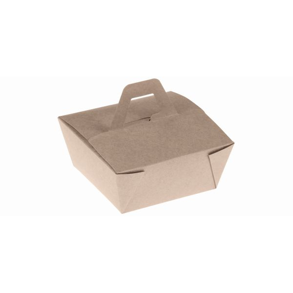 Pacovis Take-away box mit Henkel #2, Bambus-Papier/PLA,