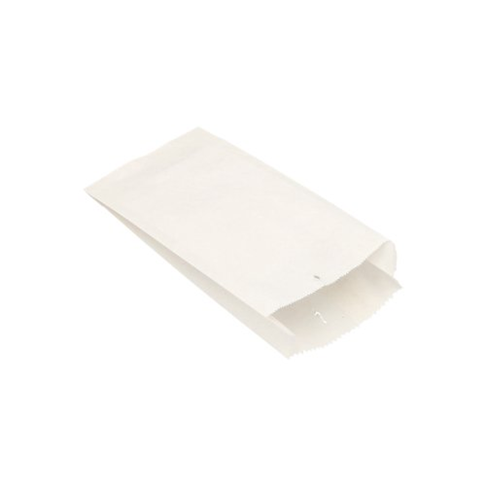 PAPSTAR Papierfaltenbeutel, Cellulose, gefädelt 21 cm x 10 cm x 5 cm weiss