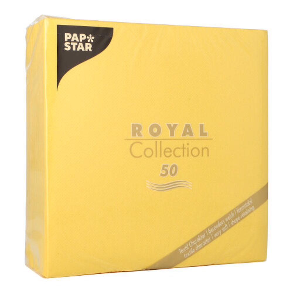Papstar Servietten "ROYAL Collection" 1/4-Falz 40 cm x 40 cm gelb