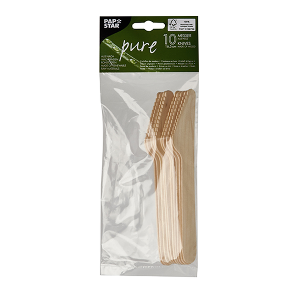 Papstar Messer, Holz "pure" 16,5 cm