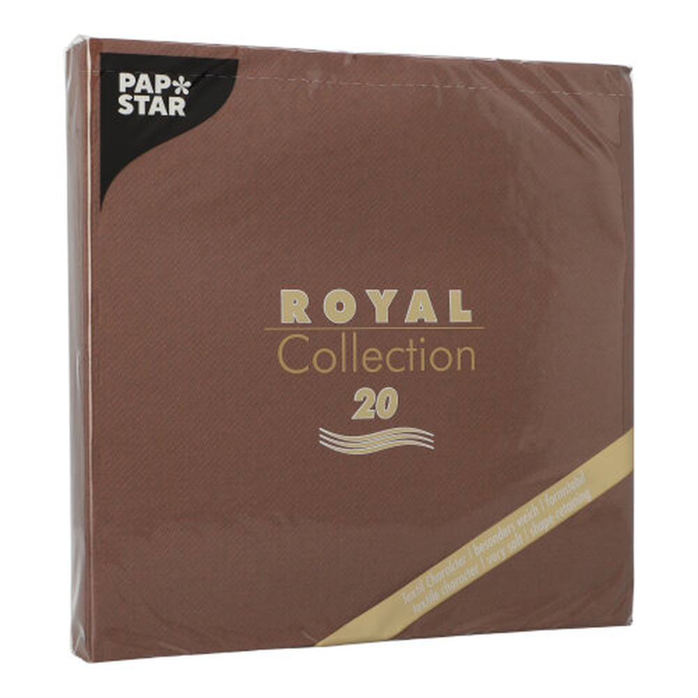 Papstar Servietten "ROYAL Collection" 1/4-Falz 40 cm x 40 cm braun