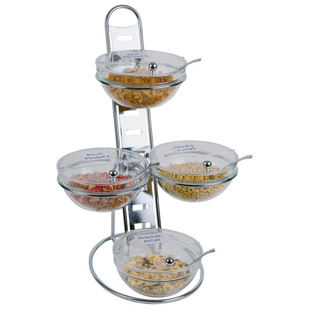 APS Buffet-Leiter, 3-stufig 39 x 31 cm, H: 66 cm , Metall, verchromt, 12-teilig