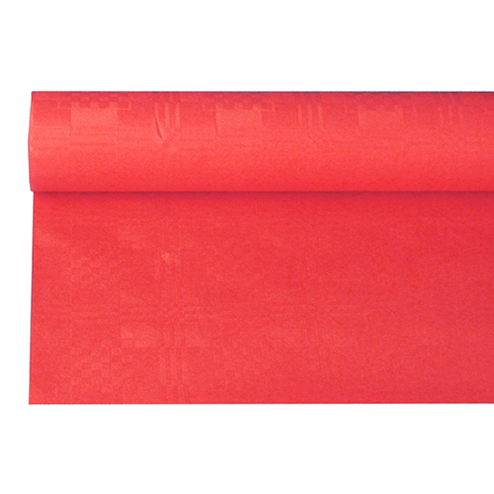 Papstar Papiertischtuch mit Damastprägung 6 m x 1,2 m rot
