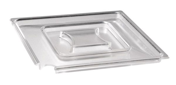 APS Deckel -FLOAT- 19 x 19 cm, H: 1,3 cm , SAN, mit Löffelaussparung 19 x 19 cm,