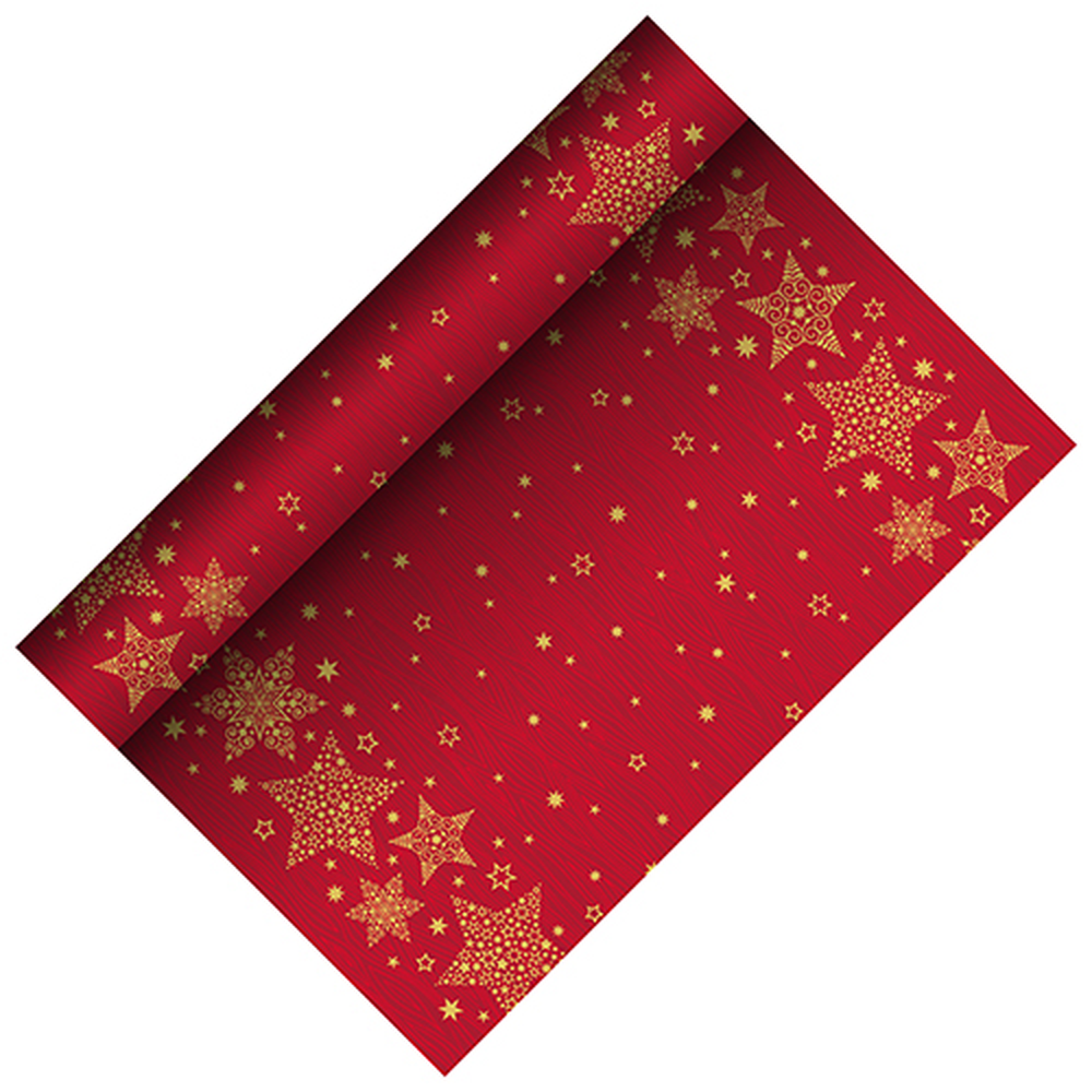 Papstar Tischläufer, stoffähnlich, Airlaid 3 m x 40 cm rot "Christmas Shine"