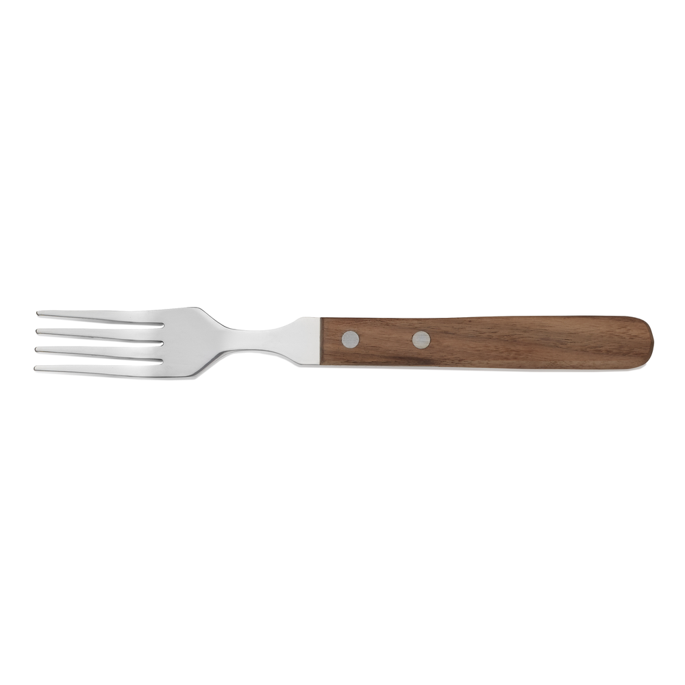 WAS Steakgabel Set mit Walnussholzgriff, 20 cm, Set á 6 Stück, Holz, Chromstahl 