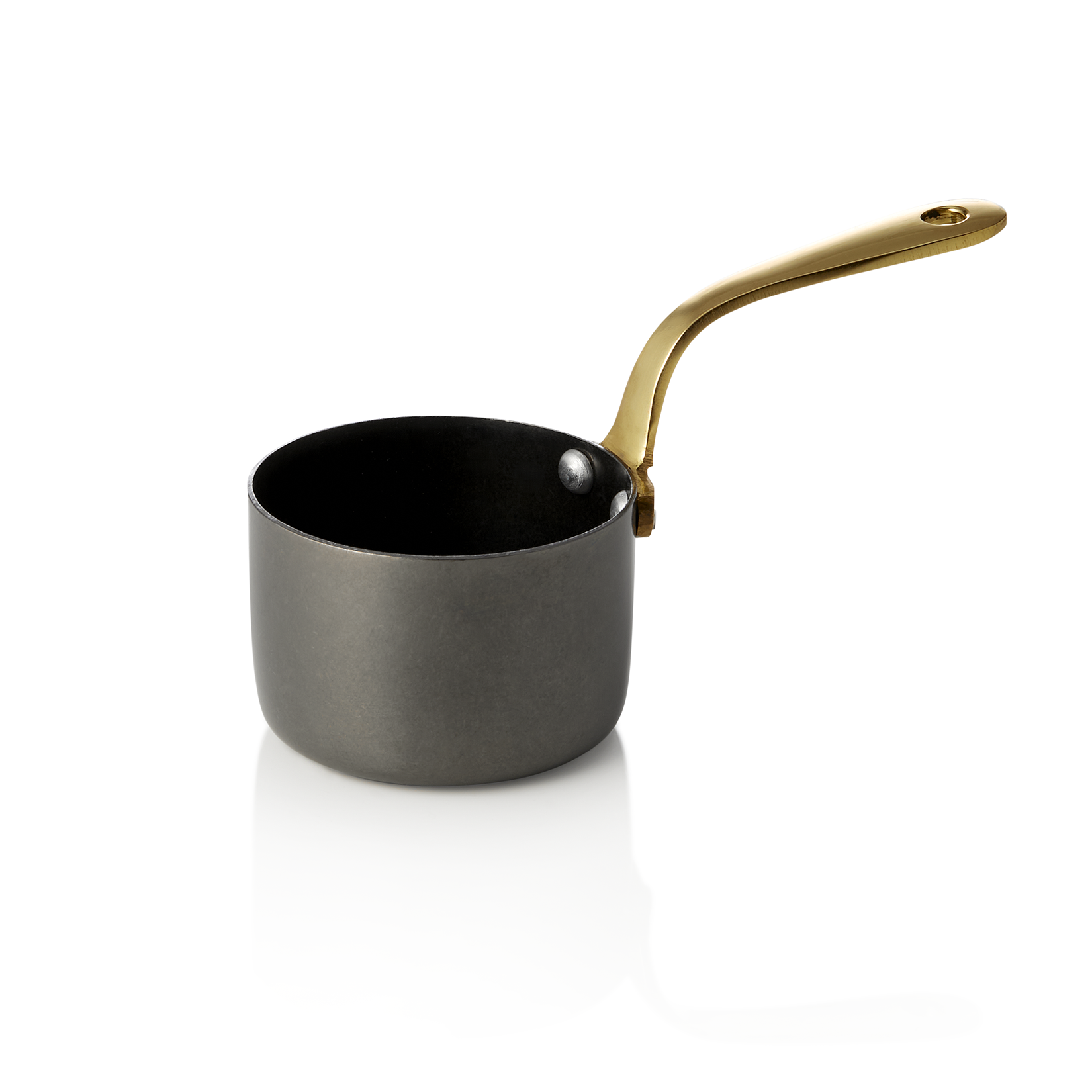 WAS Serviertopf STEEL & STYLE mit Messinggriff, 140 ml, Ø 7 cm, schwarz, Messing