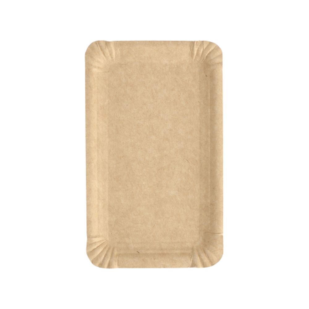Papstar Teller, Pappe "pure" eckig 11 cm x 17,5 cm braun