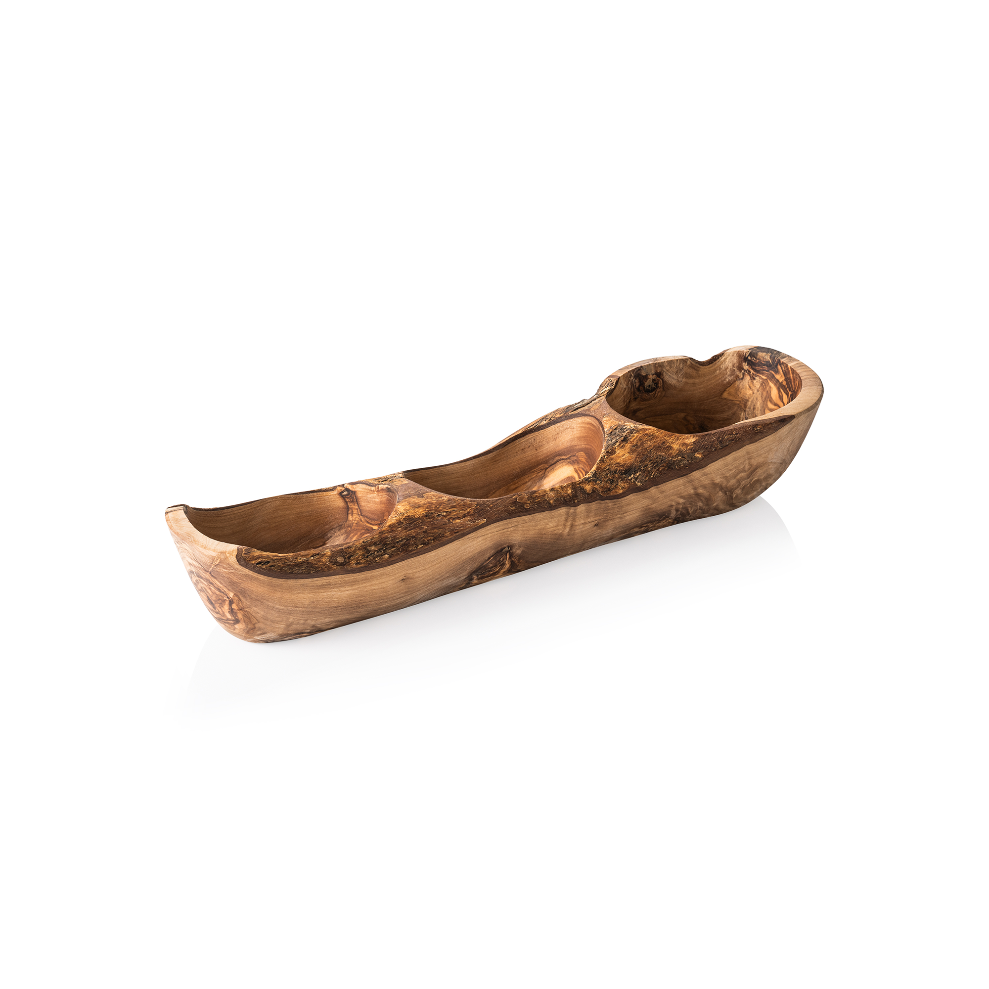 WAS Schale Double PURE OLIVE, 35 x 9 x 9 cm, Olivenholz