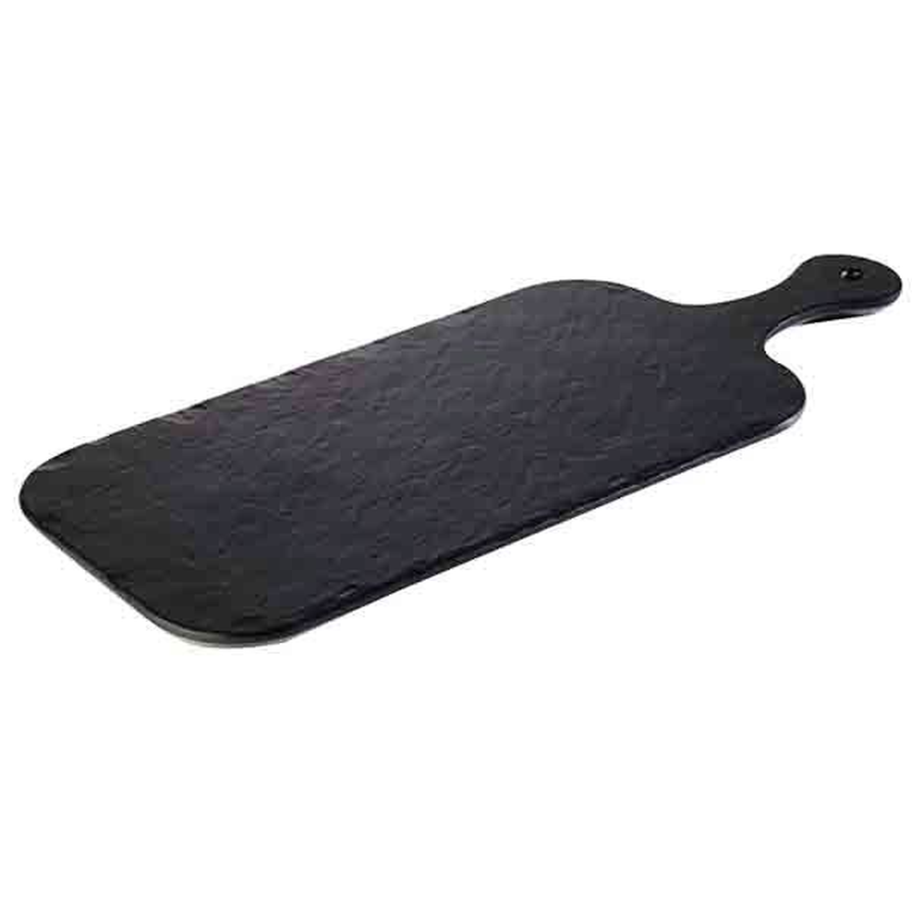APS Tablett -SLATE ROCK- 40 x 20 cm, H: 1,5 cm , Melamin, schwarz, Schieferlook
