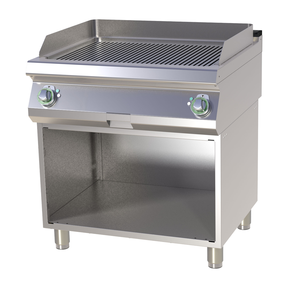 RM Gastro Grillplatte geriffelt verchromt mit Unterbau / RM - FTRC 780 E
