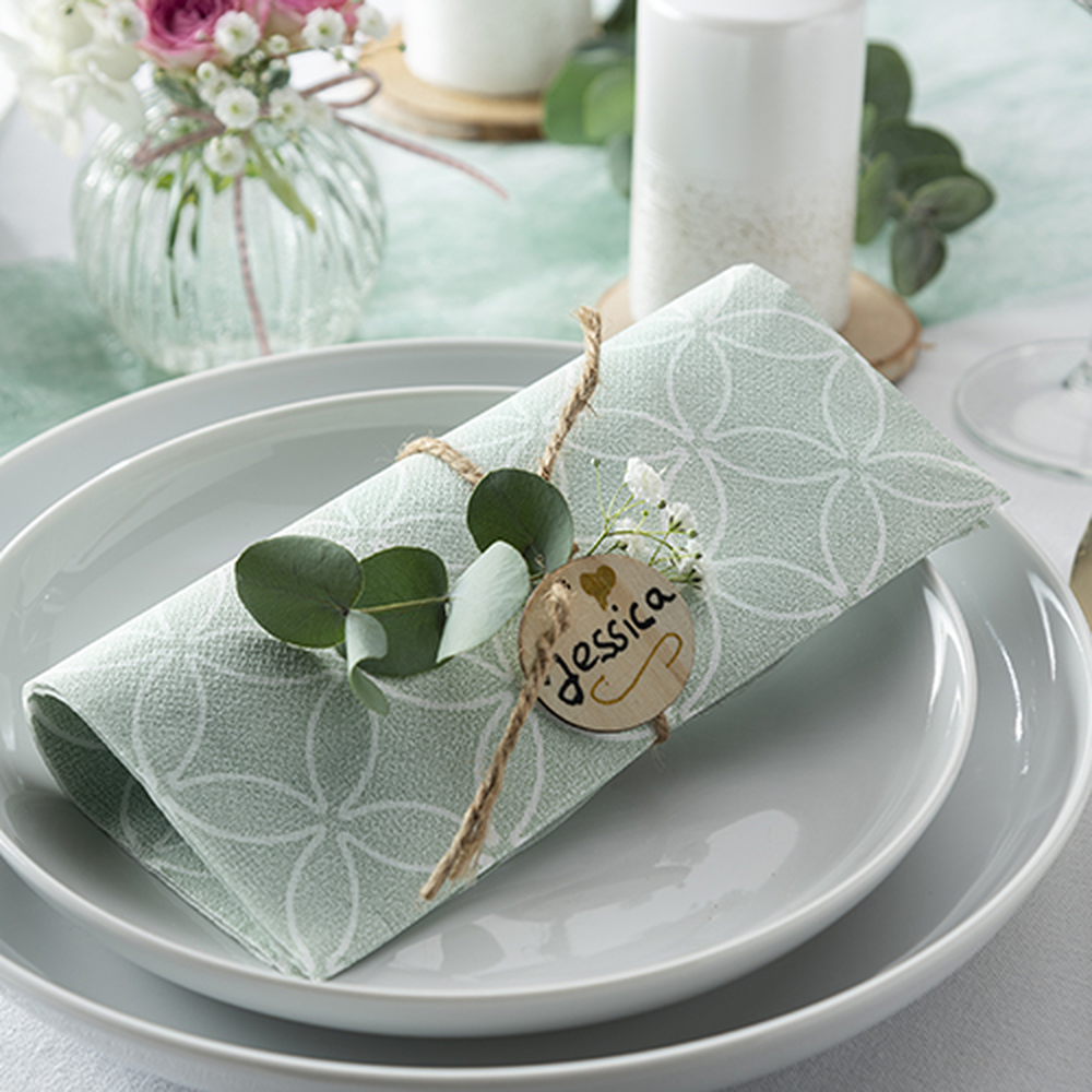 PAPSTAR Servietten ROYAL Collection 1/4-Falz 40 cm x 40 cm jadegrün Circl