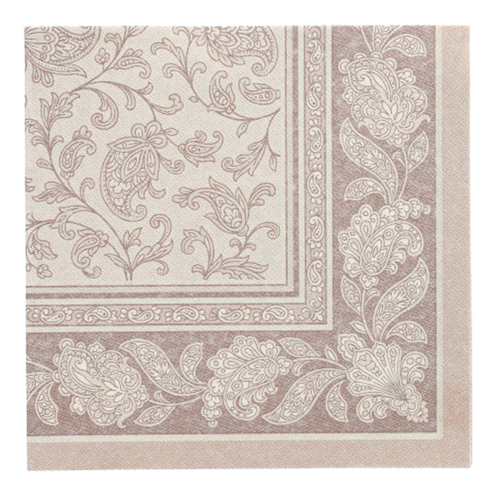 Papstar Servietten "ROYAL Collection" 1/4-Falz 40 cm x 40 cm mocca "Ornaments"