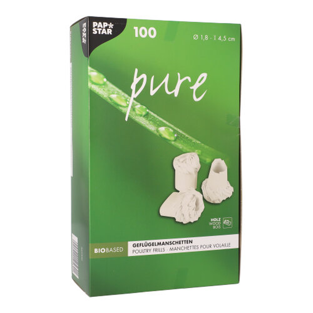 Papstar Geflügelmanschetten "pure" Ø 1,8 cm · 4,5 cm weiss