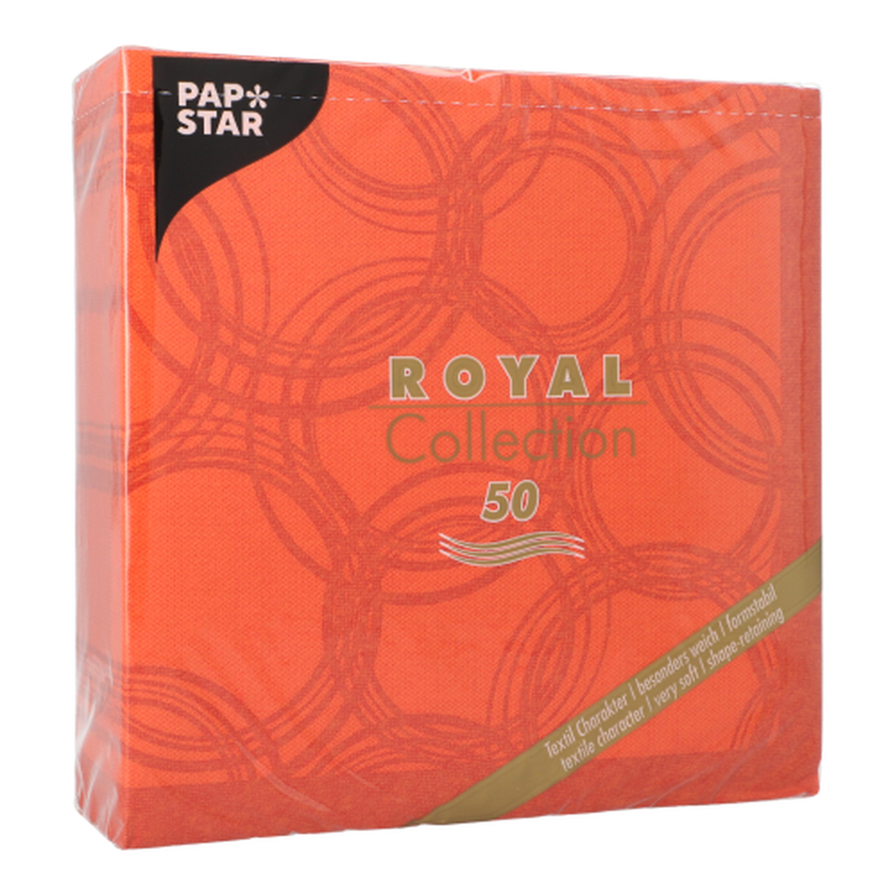 Papstar Servietten "ROYAL Collection" 1/4-Falz 40 cm x 40 cm nektarine "Bubbles"