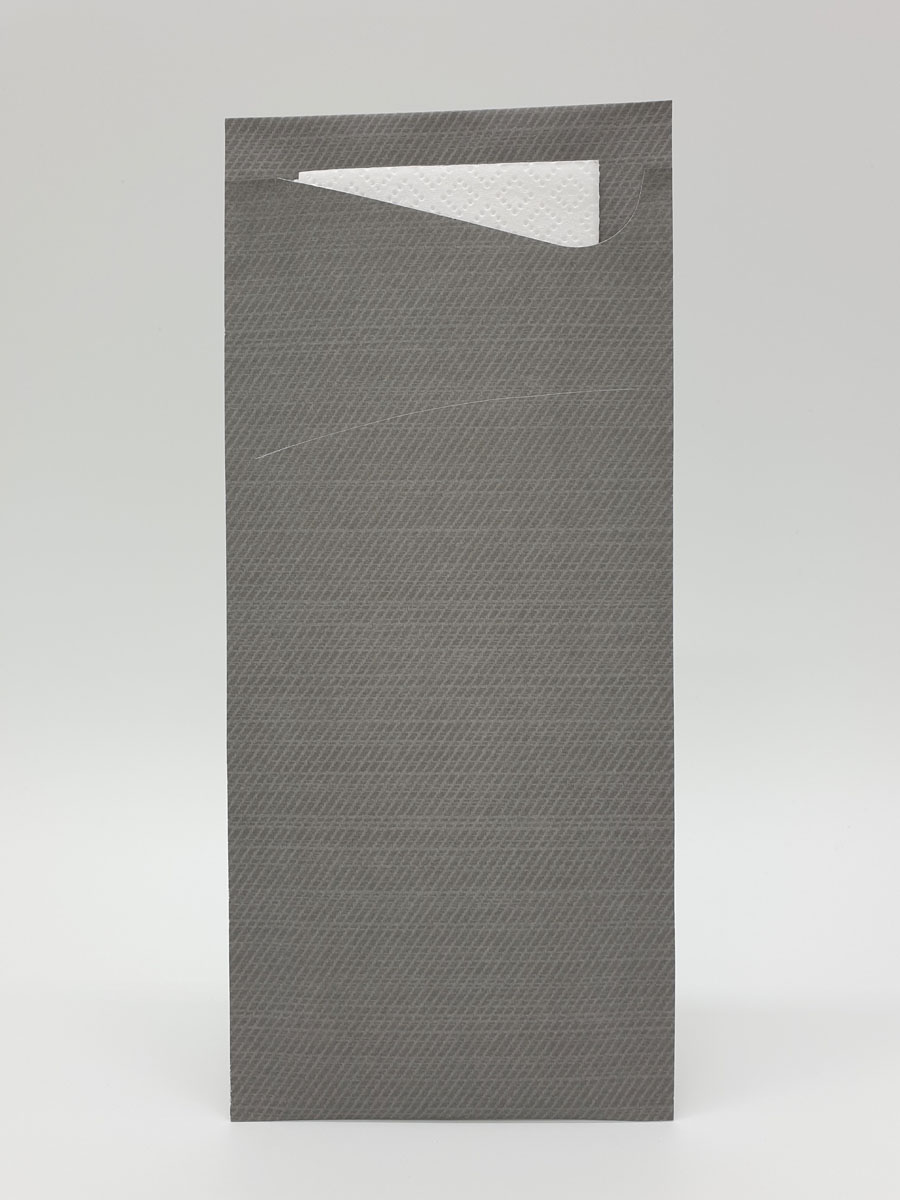 Duni Sacchetto Zelltuch 190 x 85 mm granite grey/weiß