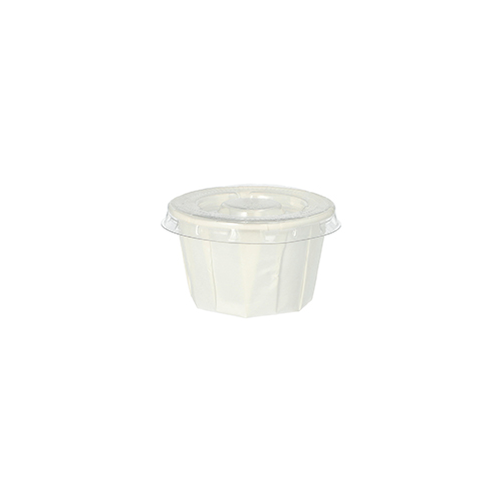 Papstar Deckel für Dressingbecher, PET rund Ø 5,9 cm · 0,7 cm klar