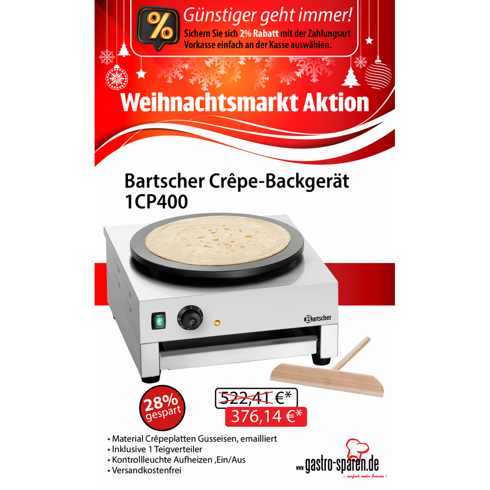 Bartscher Crêpe-Backgerät 1CP400