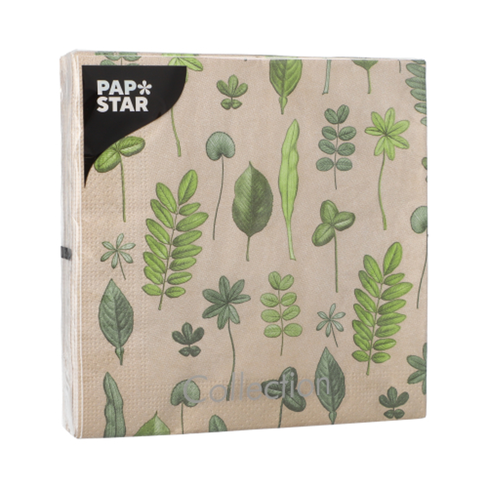 Papstar Servietten, 3-lagig 1/4-Falz 33 cm x 33 cm "Botanical Fantasy"