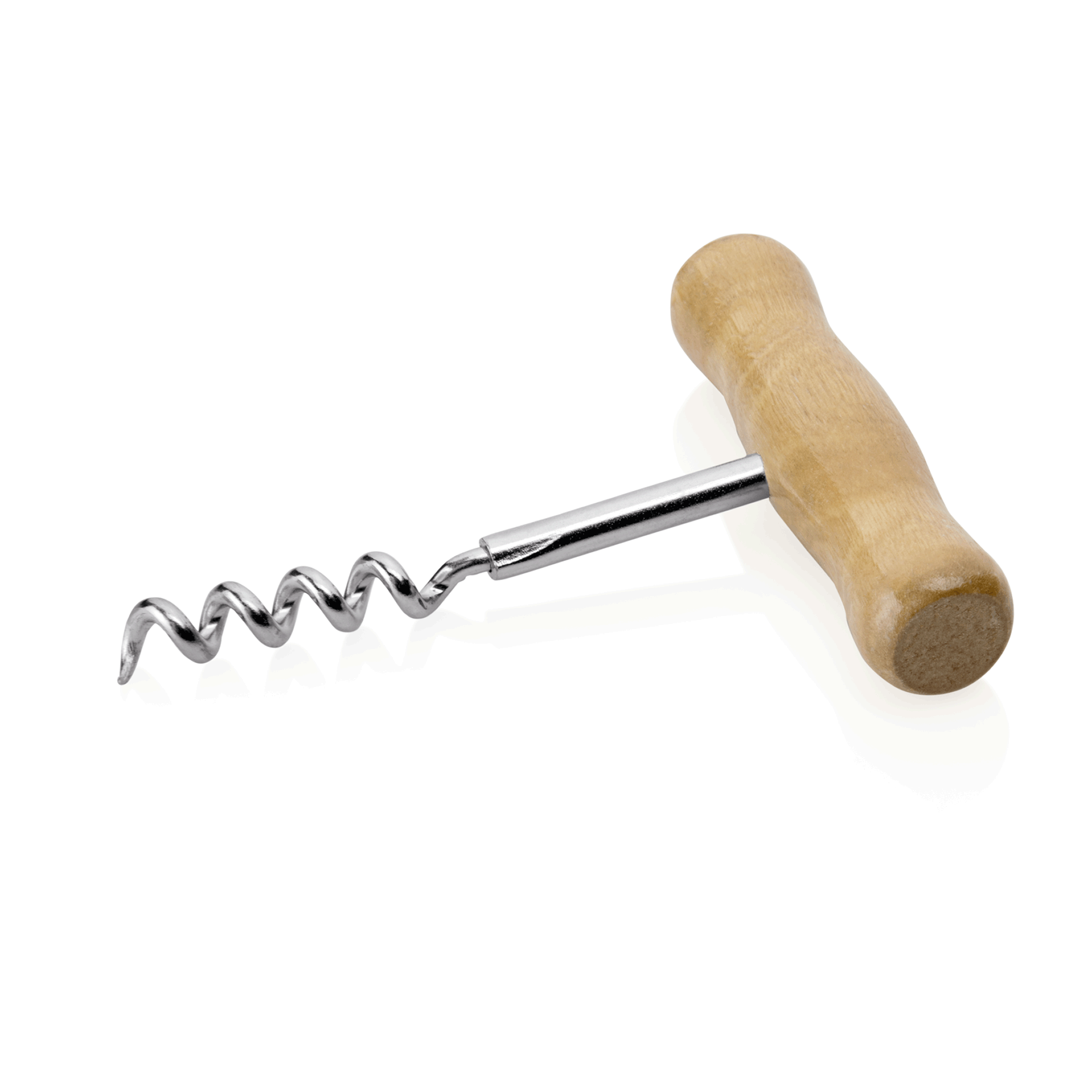 WAS Korkenzieher mit Holzgriff, verchromt