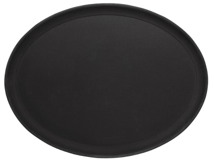 Contacto Tablett oval, rutschfest 26,5 x 20 cm, schwarz