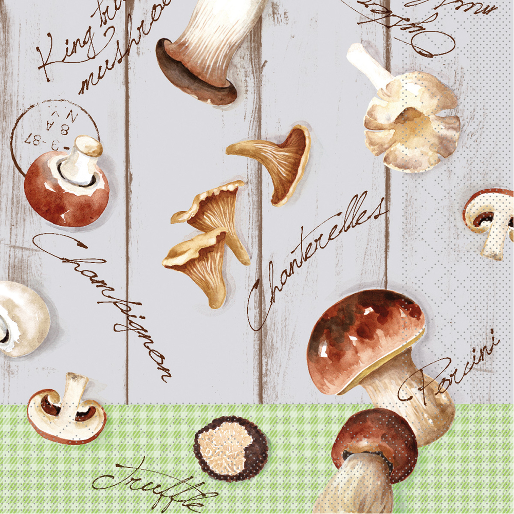 Mank Serviette Buliz (Pilze) 40 x 40 cm 1/4 Falz