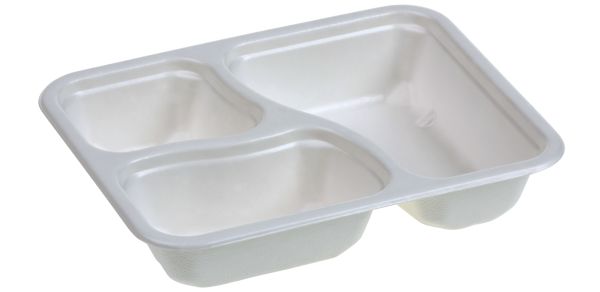 Pacovis Menueschale 3-t, PBAT-lam, 227x178x45mm, weiss