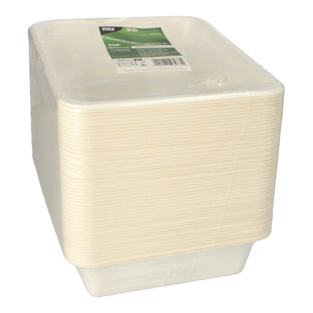 PAPSTAR Siegelschalen Zuckerrohr, PLA beschichtet ungeteilt 1300 ml 4,9 cm x