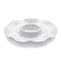 WAS Ruffle Round Chip & Dip Platte, Ø 40,6 cm, weiß, Melamin