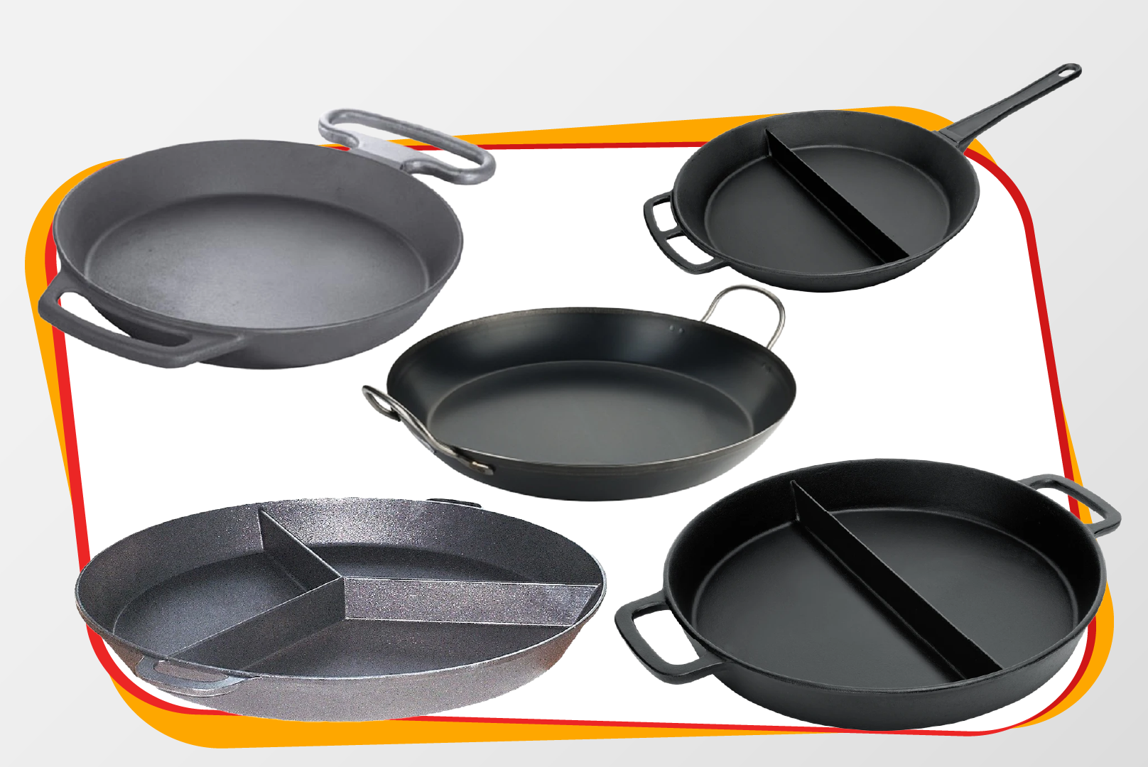 Gusseisen Pfannen, Pfannen Set, Bratpfannen, Ofenfest, Guss-Ofenpfannen
