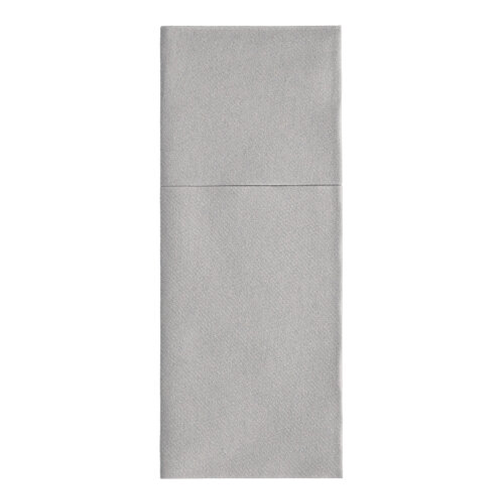 Papstar Bestecktaschen, Airlaid 40 cm x 48 cm grau "Premium" mit Besteckfalz