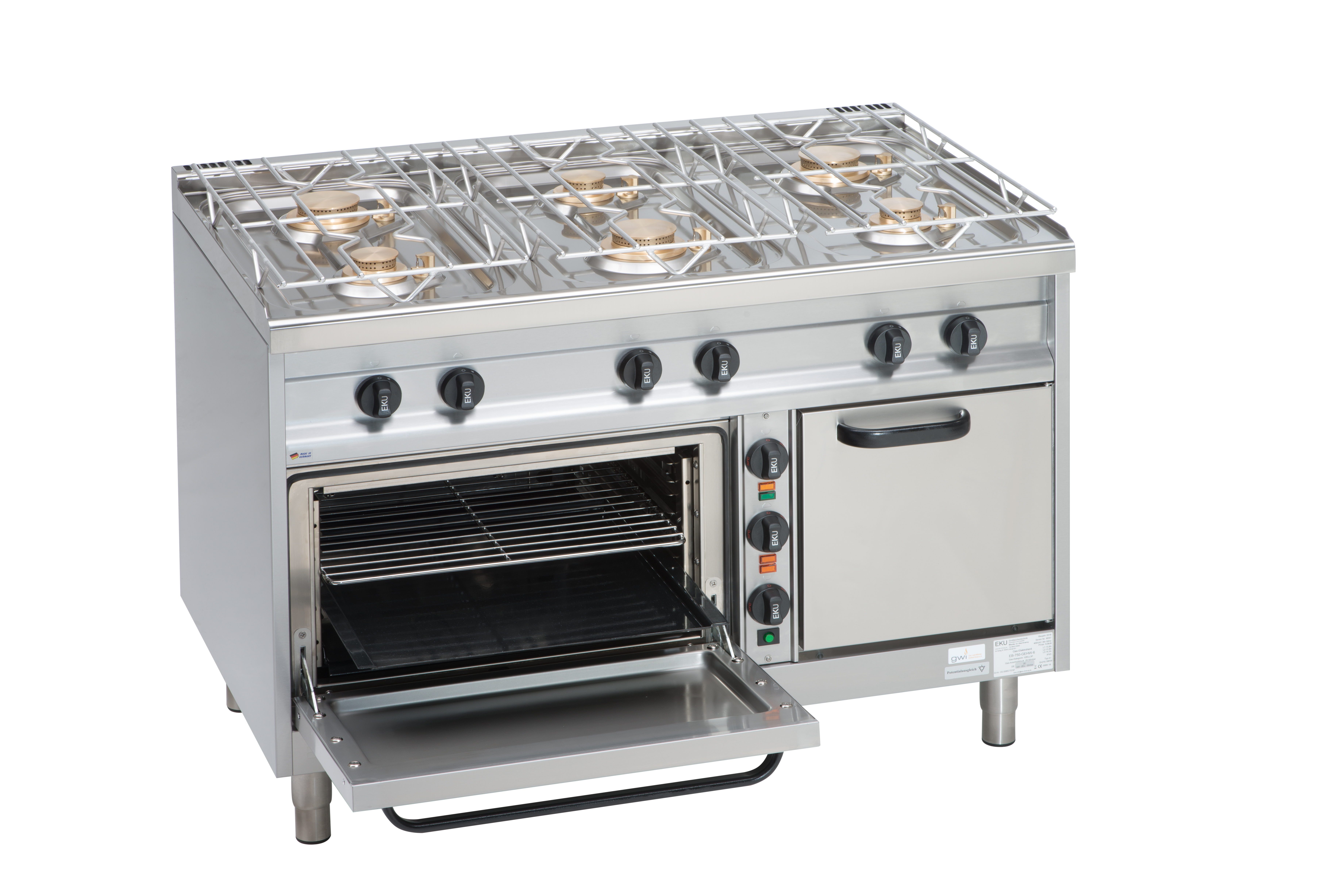 EKU Gasherd EMAXXBURNER 6 Kochstellen Gas-Backofen