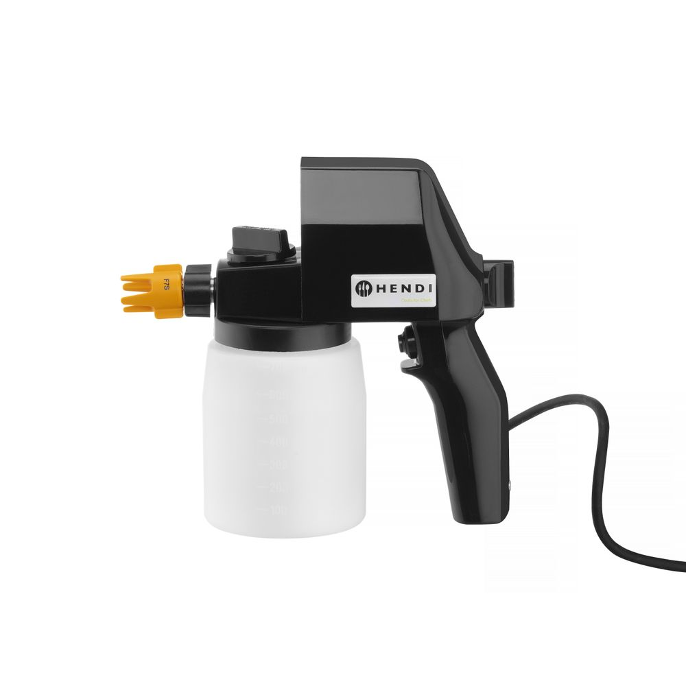 Spraypistole, Kunststoffbehälter, Schwarz, Orange Düsenaufsatz, Elektrisch