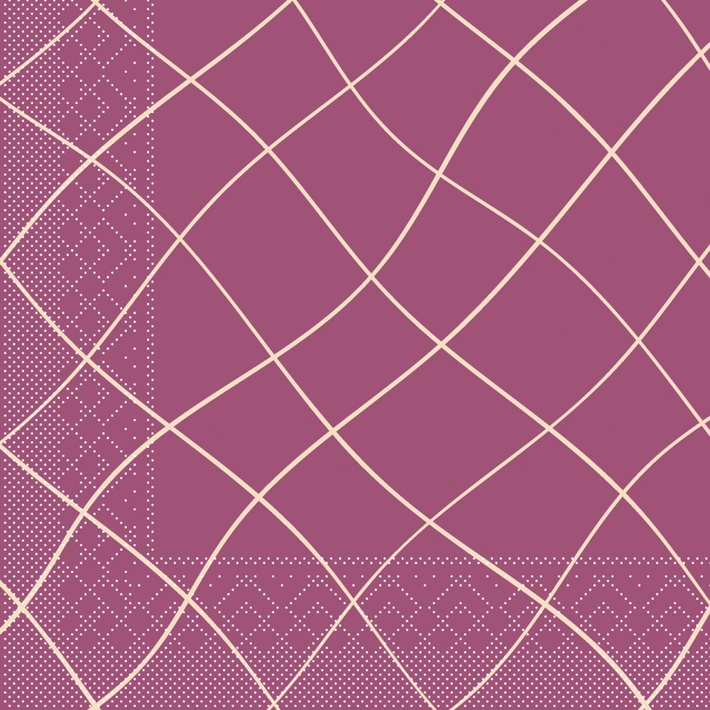 Mank Serviette Louis Waves beere 33 x 33 cm 1/4 Falz