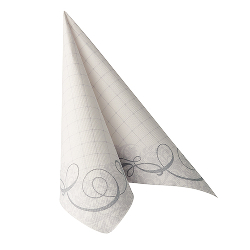 Papstar Servietten "ROYAL Collection" 1/4-Falz 40 cm x 40 cm silber "Megan"