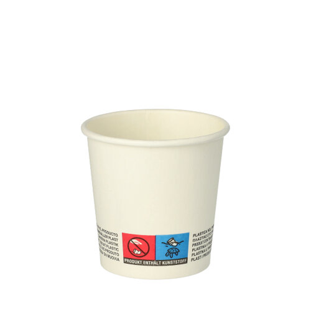 Papstar Trinkbecher, Pappe "To Go" 0,1 l Ø 6 cm · 6 cm weiss