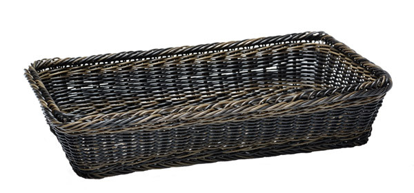APS GN 1/1 Korb 53 x 32,5 cm, H: 10 cm , Polypropylen, schwarz / braun