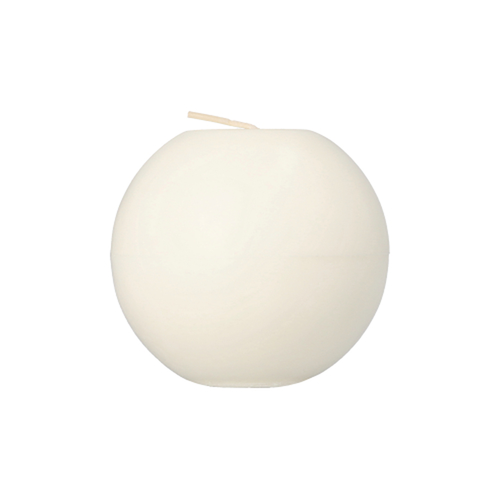 Papstar Kugelkerze Ø 80 mm weiss aus 100 % Stearin