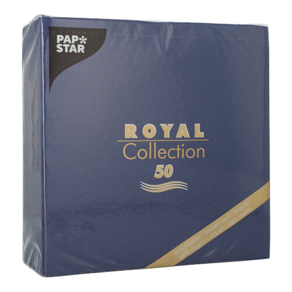 Papstar Servietten "ROYAL Collection" 1/4-Falz 40 cm x 40 cm dunkelblau