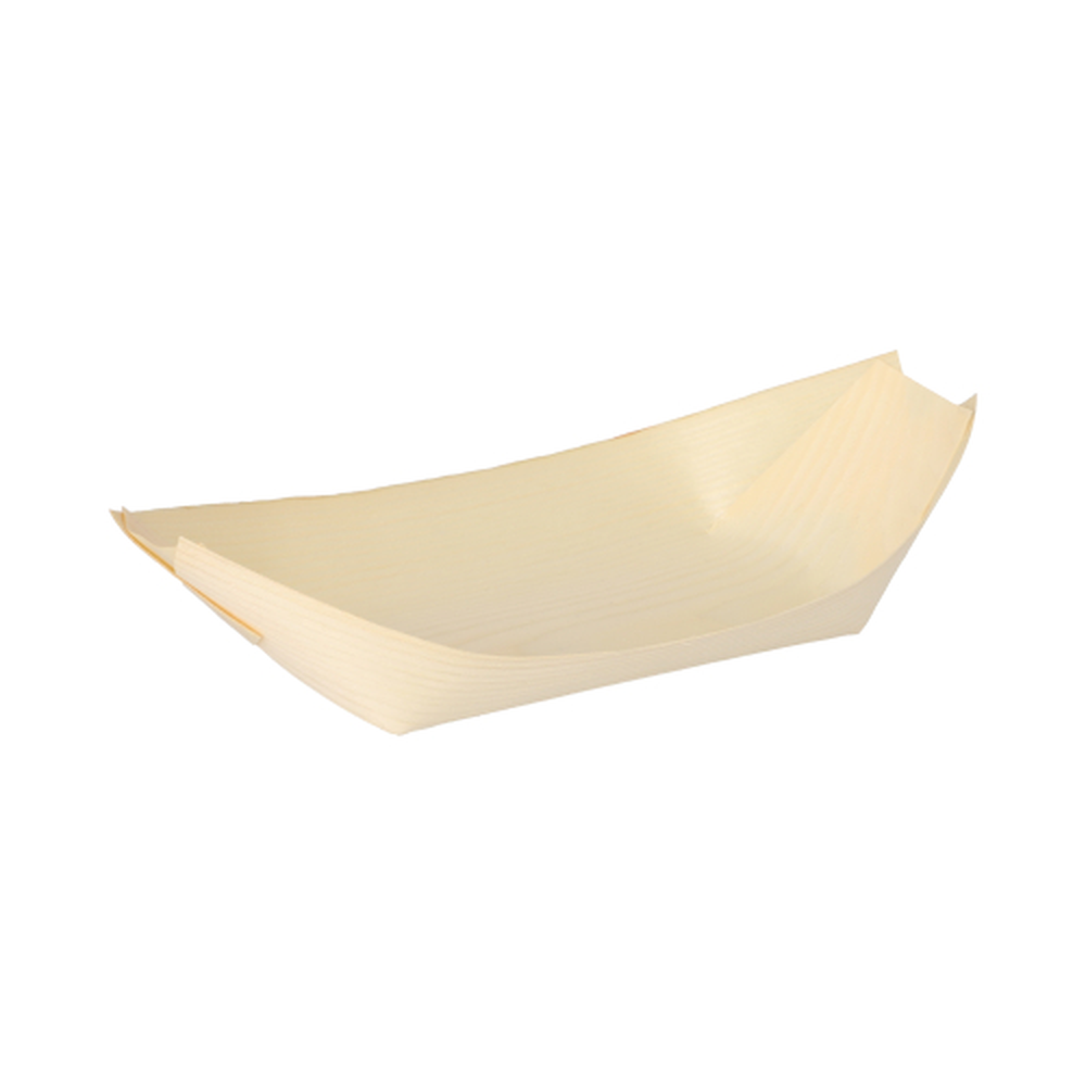 Papstar Fingerfood - Schalen, Holz "pure" 21,5 cm x 10 cm "Schiffchen"