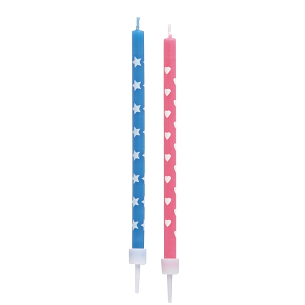 Papstar Geburtstagskerzen 10 cm farbig sortiert mit Halter