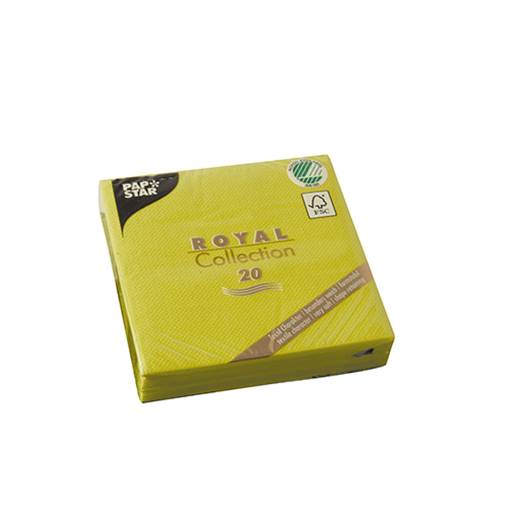 Papstar Servietten "ROYAL Collection" 1/4-Falz 25 cm x 25 cm limonengrün