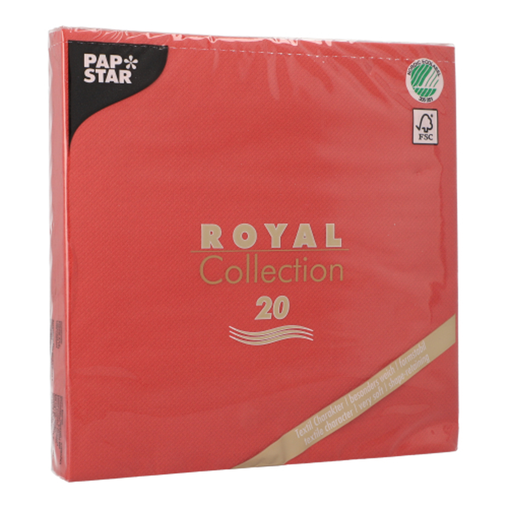 Papstar Servietten "ROYAL Collection" 1/4-Falz 40 cm x 40 cm feuerrot