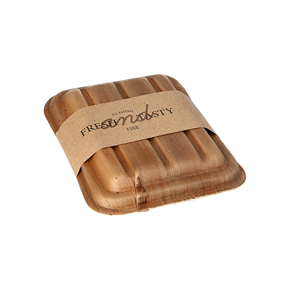 PAPSTAR Trays, Palmblatt pure eckig 300 ml 5,5 cm x 13,5 cm x 17,5 cm mit D