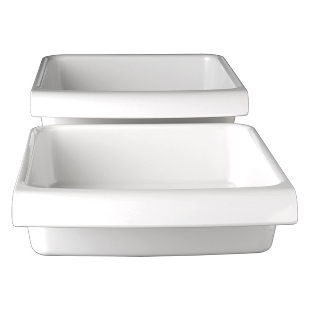 APS GN 1/2 Schale -CASCADE- 32,5 x 26,5 cm, H: 7,5 cm , Melamin, weiß, 3,65 Lite