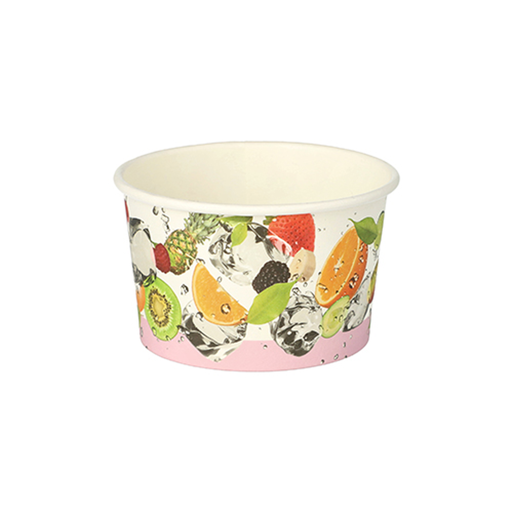 Papstar Eisbecher, Pappe rund 150 ml Ø 9,2 cm · 5 cm "Früchte"