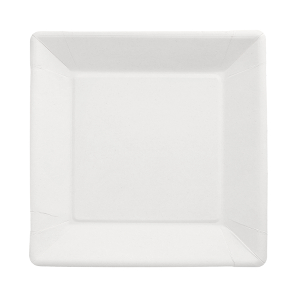 Papstar Teller, Pappe "pure" eckig 22,5 cm x 22,5 cm x 1,8 cm weiss