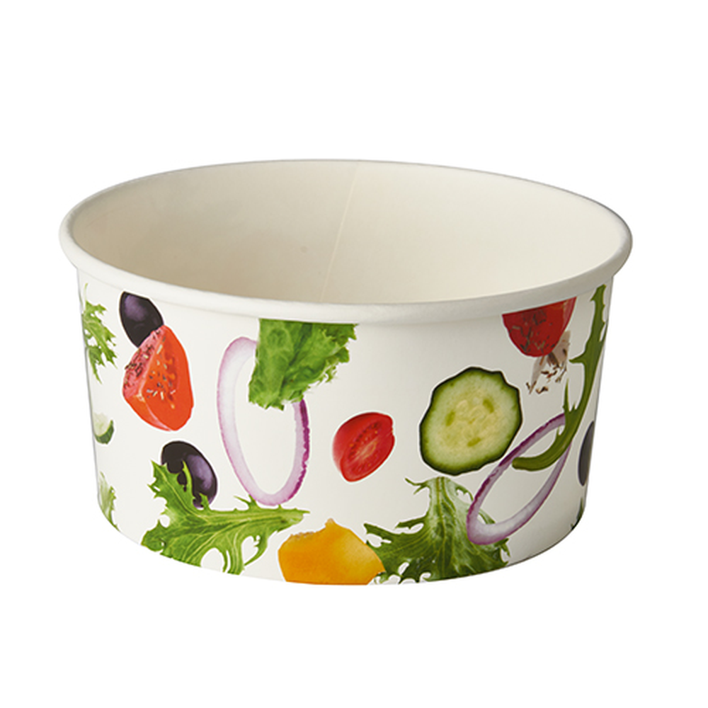 Papstar Salatschalen, Pappe "To Go" 1 l Ø 15 cm · 7,5 cm "Salad"