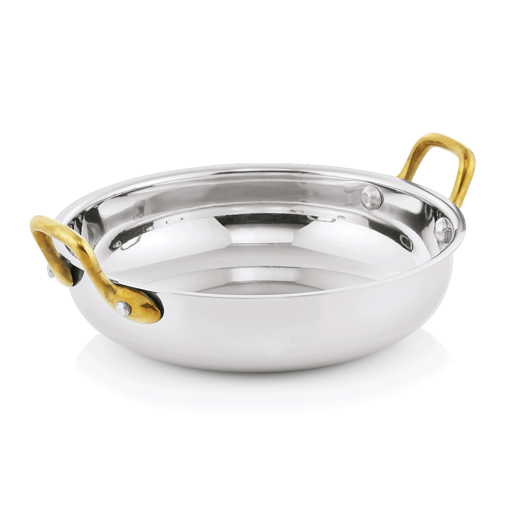 WAS Servierpfanne, 0,9 ltr., Ø 18 cm, Messing, Chromnickelstahl